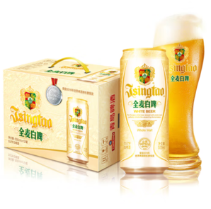 青岛啤酒 全麦白啤小麦啤酒 500mL12罐