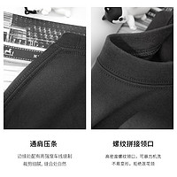 言炼 220g纯棉重磅夏季美式小领口短袖t恤男款纯色宽松大码潮新疆棉