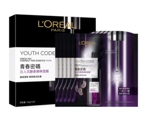 20点！L'OREAL PARIS 青春密码酵素黑精华面膜 5片