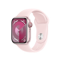 Apple 苹果 Watch Series 9 智能手表 GPS+蜂窝网络款 41mm 粉色铝金属表壳 粉色橡胶表带 S/M