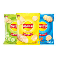 Lay's 乐事 原切薯片135g×3袋（经典原味+黄瓜味+红烩味）