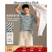 Abercrombie & Fitch 男装女装情侣装 24春夏新款小麋鹿短袖T恤355503-1 蓝色条纹 M (180/100A)