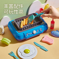 NUKied 纽奇 过家家厨房玩具 声光煎锅+变色食物 21件【蓝色】