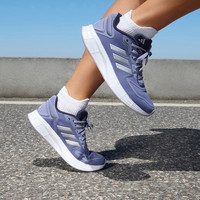 adidas 阿迪达斯 DURAMO 10训练备赛舒适跑步运动鞋女子新款阿迪达斯官方 银灰紫罗兰/金属银/银色 36
