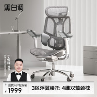 HBADA 黑白调 E3结构大师 人体工学椅 电脑椅子久坐办公椅 电竞椅 老板椅