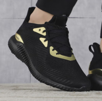 adidas 阿迪达斯 Alpha Bounce 1 中性跑鞋 FZ2196 黑色/金金属