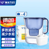 WATUS   家用过滤水壶 适配碧蓝德净化器滤芯大容量3.8L  1壶4芯