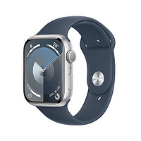 Apple 苹果 Watch Series 9 智能手表 GPS款 45mm 风暴蓝色 橡胶表带 M/L