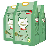 AATURELIVE N1爱宠爱猫 N1绿茶/玉米/活性炭豆腐猫砂3.7kg*3包