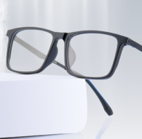 潮库 超轻橡皮钛方框近视眼镜+1.74超薄非球面镜片