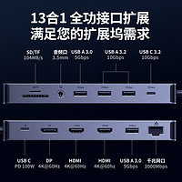 UGREEN 绿联 typec转HDMI拓展DP1.2四屏异显4K60Hz投屏扩展坞2K144Hz显示器