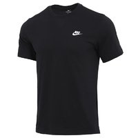 NIKE 耐克 黑色T恤男刺绣logo运动半袖透气棉质短袖/AR4999-013