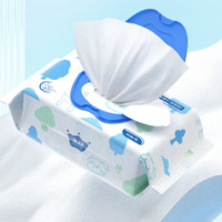 子初 婴儿湿巾新生儿童湿纸巾手口专用家庭清洁湿巾实惠装80抽6包 1件装
