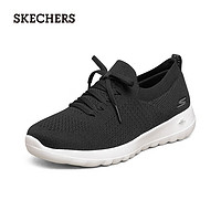 SKECHERS 斯凯奇 休闲鞋女平底透气运动鞋健步鞋女鞋子124192BKW黑色/白色36