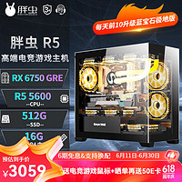 AMD 锐龙R5 7500F/RX6750GRE 电竞游戏台式电脑主机配置一：R5 5600-RX6750GRE 10G