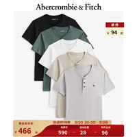 Abercrombie & Fitch AF小麋鹿亨利领短袖T恤套装（五件装）KI124-4177