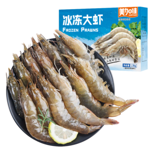 美加佳 单冻国产白虾1.5kg 规格40/50（60-75只/盒）