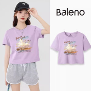 Baleno 班尼路 女士纯棉圆领T恤