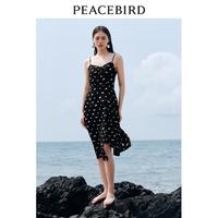PEACEBIRD 太平鸟 夏季时尚不对称印花吊带裙女优雅气质出游风