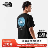 THE NORTH FACE 北面 短袖T恤男户外棉质亲肤透气23上新|81N2 JK3/黑色