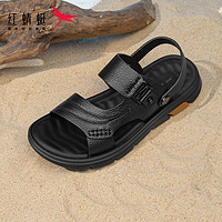 红蜻蜓 男士沙滩鞋 黑色升级版