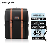Samsonite 新秀丽 双肩背包男女电脑包16英寸韩版学生书包男潮流旅行包 TQ5 黑色