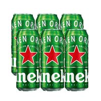 Heineken 喜力 啤酒醇香啤酒喜力星银喜力经典听装500ml*6听罐装尝鲜装