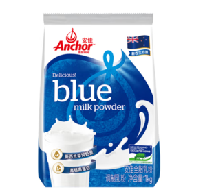 PLUS会员！Anchor 安佳 跨境版 全脂奶粉 1kg