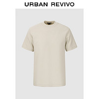 URBAN REVIVO 男装简约休闲百搭纯色舒适圆领短袖T恤UMU440021