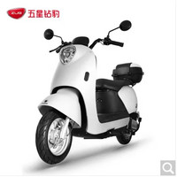 ZUB 五星钻豹 电动摩托车 72V20AH电瓶车1200W电机长续航电动车 G6奶酪白/棕