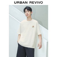 URBAN REVIVO UR2024夏季新款男装趣味休闲萌宠刺绣棉质短袖T恤UMV440073