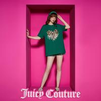 Juicy Couture 橘滋 豹纹爱心logo印绣女式T恤