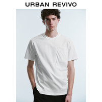 URBAN REVIVO UR2024夏季新款男装时尚休闲百搭纯色圆领短袖T恤UMU440040 本白 XL