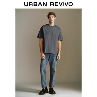 URBAN REVIVO UR2024夏季新款男装简约基础休闲百搭棉质圆领短袖T恤UMB440003 中灰 XS