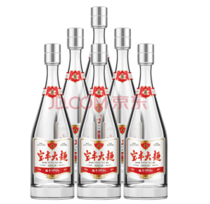 PLUS会员！宝丰 大曲 时间经典 清香型白酒 50度500ml*6瓶整箱装  