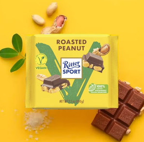 Ritter SPORT 瑞特滋 植萃碳烤花生夹心巧克力100g