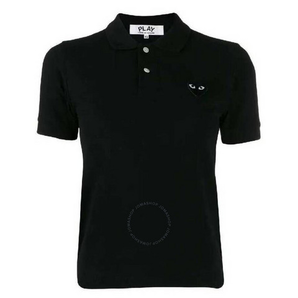 PLAY COMME DES GARCONS 黑色心形刺绣 Polo 衫