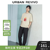 URBAN REVIVO UR2024夏季新款男装简约休闲百搭宽松抽绳束脚裤UMV640038 黑色 30