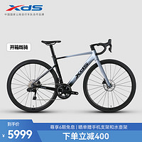 XDS 喜德盛 公路自行车AD500电子变速 桶轴24速碳纤前叉成人车 鸽子灰黑 510