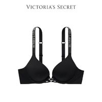 VICTORIA'S SECRET 女士Logo黑水钻肩带裸感文胸