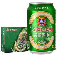 TSINGTAO 青岛啤酒 经典11度 麦香醇厚啤酒整箱 330mL 24罐