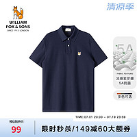 William fox&sons 杜邦索罗纳冰感高汗无痕科技面料5A抗菌F水F污版休闲刺绣POLO衫男 藏青色 XXL/54