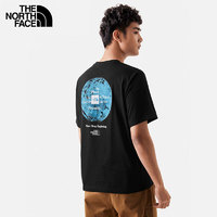 THE NORTH FACE 北面 短袖T恤男户外印花短袖81N2 黑色/JK3 S