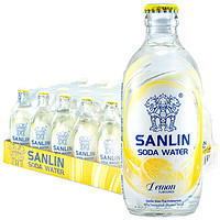 SANLIN 三麟 苏打水 柠檬味335ml*24瓶 无糖气泡水整装箱 0糖0卡0脂