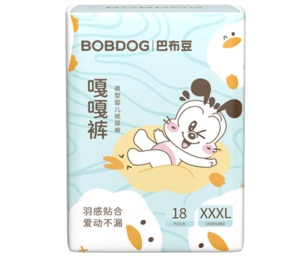 BoBDoG 巴布豆 嘎嘎裤拉拉裤裸感透气XXXL18片(18KG以上)