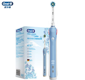 PLUS会员！Oral-B 欧乐B 欧乐-B P4000 电动牙刷 浅蓝色 旅行盒+刷头*2