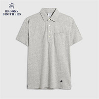 Brooks Brothers 男士23夏新纯棉翻领休闲纯色短袖POLO衫