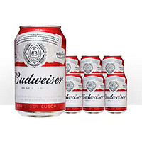 Budweiser 百威 啤酒经典醇正330ml*6小罐听装