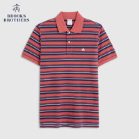 Brooks Brothers 男士24春夏新款珠地网眼条纹短袖Polo衫