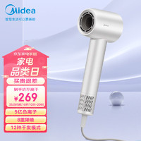 Midea 美的 高速吹风机 大功率 负离子护发 FG208-流光白